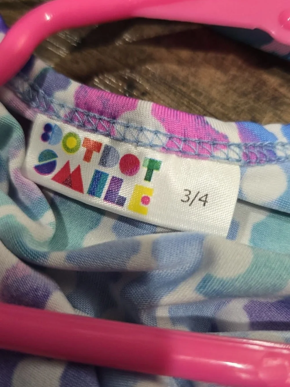 Dotdotsmile Baby Girls V-Neck Twirl Dress in Blue & Purple Stripe Print Sz 3/4